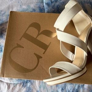 Women's White Strappy Heels